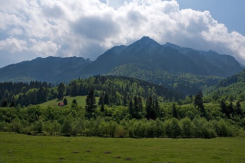 Piatra Craiului: The ridge of the Piatra Craiului Mountains from the road