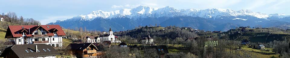 Piatra Craiului: Bucegi Mountains seen from Măgura village, Romania (50868698413)
